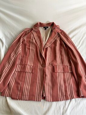 torrid Rusty Pink Striped Boyfriend Blazer Plus Size 1